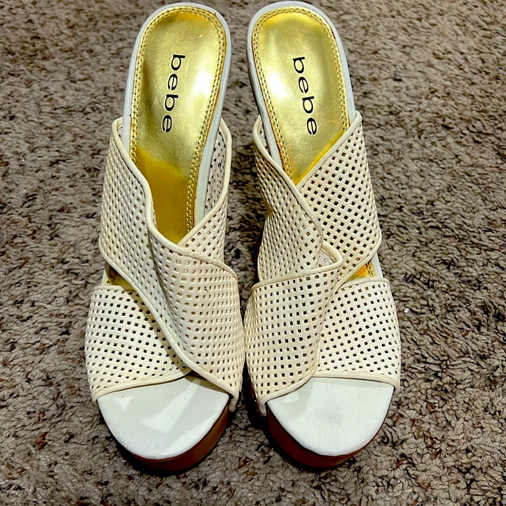 Bebe brand cream heels